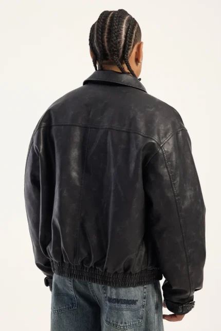 Neovision Cast Faux Leather Zip Through Jacket Back in