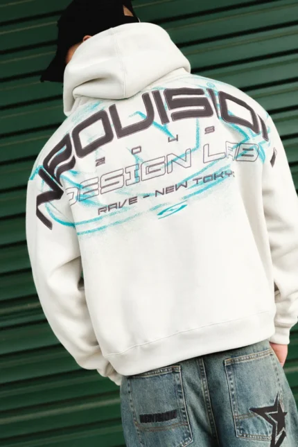 Neovision Distortion Urban Hoodie Ice Grey Back in